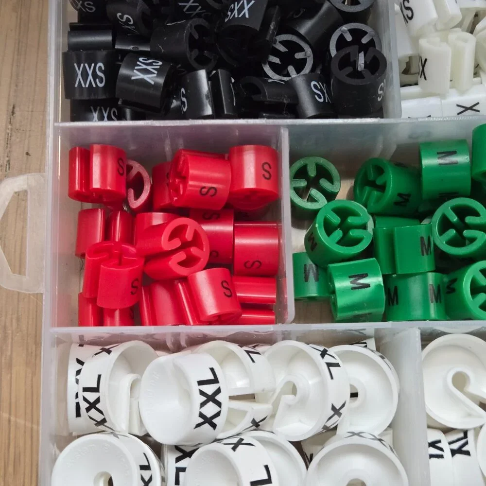 Hanger Sizers: Garment Markers, Clip On, Plastic XXS - 4XL